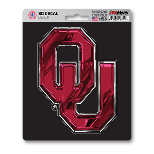 Oklahoma Sooners 3D Decal "OU" Logo