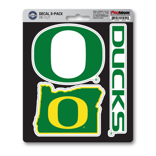 Oregon Ducks Decal 3-pk 3 Various Logos / Wordmark