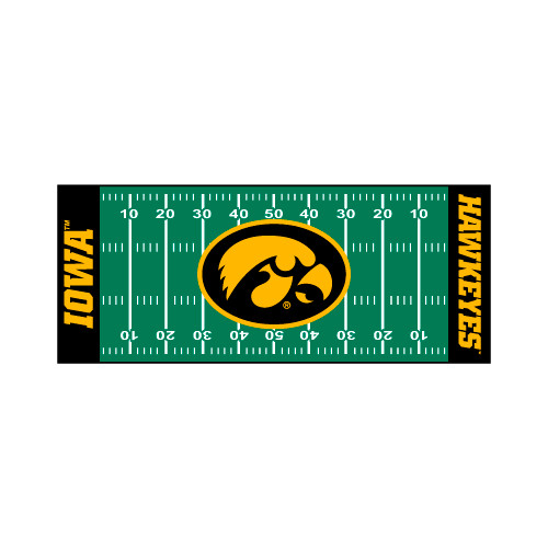 University of Iowa - Iowa Hawkeyes Football Field Runner Tigerhawk Primary Logo Green