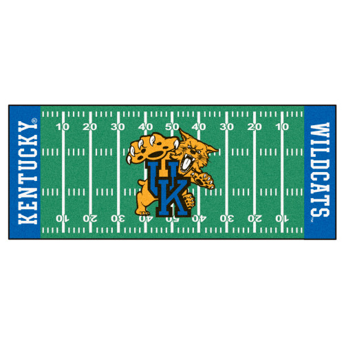 University of Kentucky - Kentucky Wildcats Football Field Runner "UK & Wildcat" Logo Green