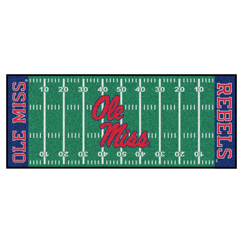 University of Mississippi - Ole Miss Rebels Football Field Runner "Ole Miss" Script Logo Green