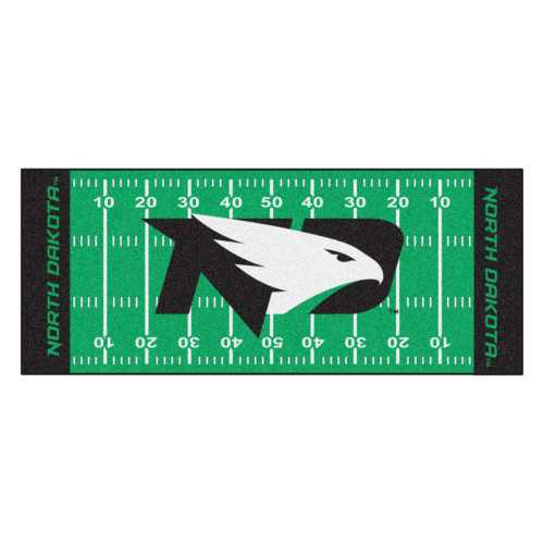 University of North Dakota - North Dakota Fighting Hawks Football Field Runner "ND Hawk" Logo & Wordmark Green