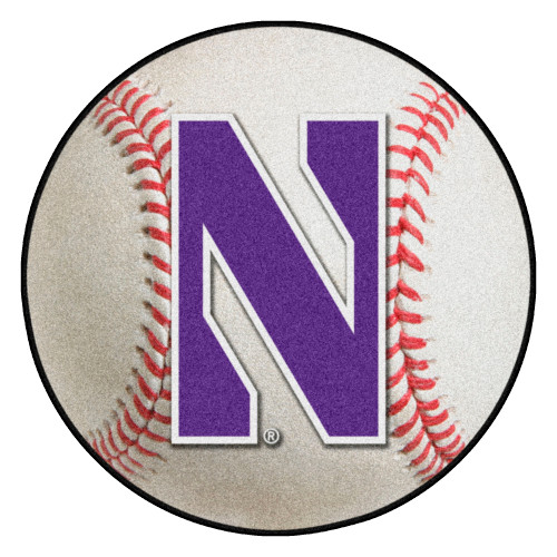 Northwestern University - Northwestern Wildcats Baseball Mat "N" Logo White