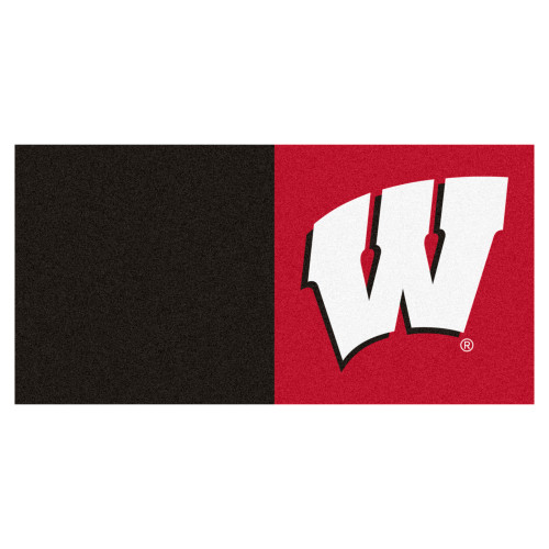 University of Wisconsin - Wisconsin Badgers Team Carpet Tiles W Primary Logo Red