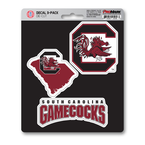South Carolina Gamecocks Decal 3-pk 3 Various Logos / Wordmark