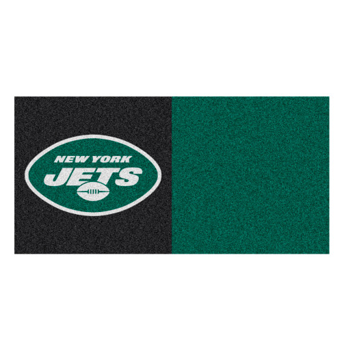 New York Jets Team Carpet Tiles Oval Jets Primary Logo Green