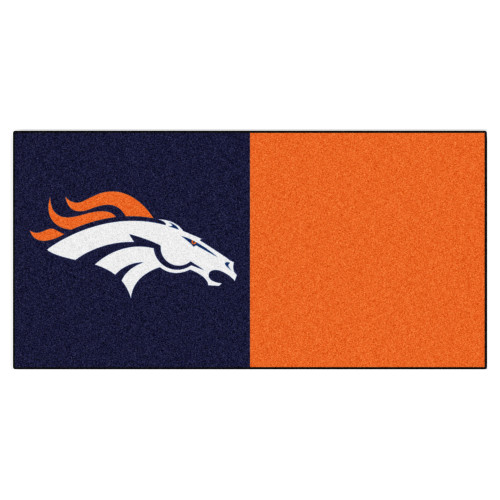 Denver Broncos Team Carpet Tiles Bronco Head Primary Logo Navy