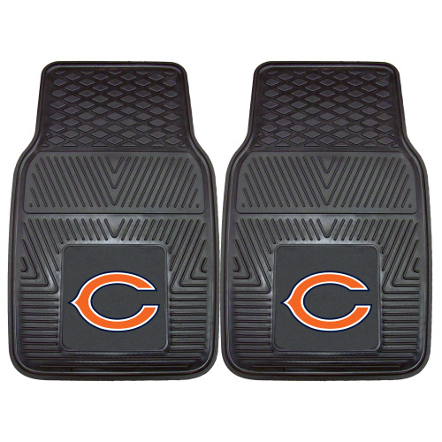 Chicago Bears 2-pc Vinyl Car Mat Set "C" Logo Black