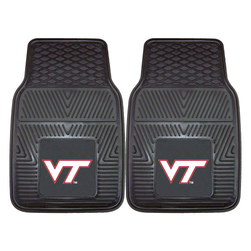 Virginia Tech - Virginia Tech Hokies 2-pc Vinyl Car Mat Set VT Primary Logo Black