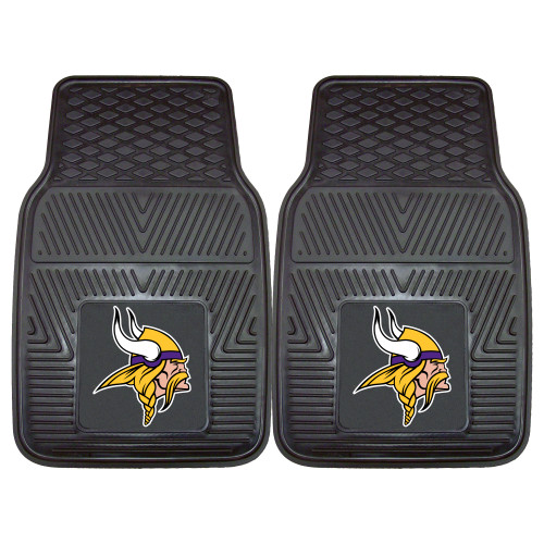 Minnesota Vikings 2-pc Vinyl Car Mat Set Viking Head Primary Logo Black