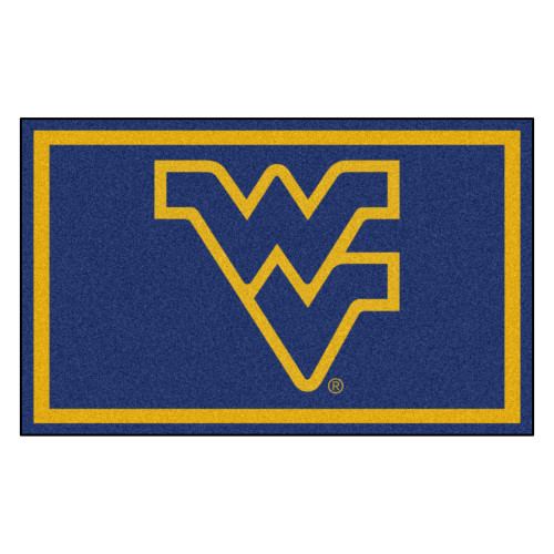 West Virginia University - West Virginia Mountaineers 4x6 Rug Flying WV Primary Logo Navy