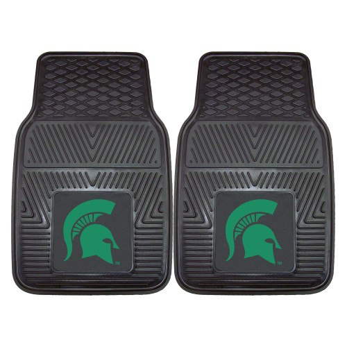 Michigan State University - Michigan State Spartans 2-pc Vinyl Car Mat Set Spartan Primary Logo Black