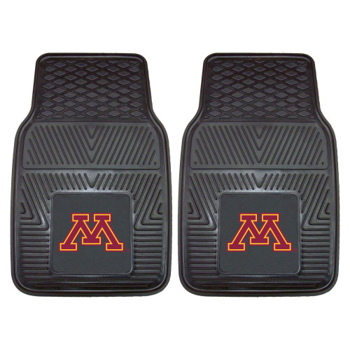 University of Minnesota - Minnesota Golden Gophers 2-pc Vinyl Car Mat Set Block M Primary Logo Black