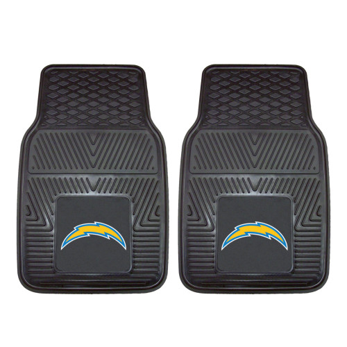 Los Angeles Chargers 2-pc Vinyl Car Mat Set Bolt Primary Logo Black