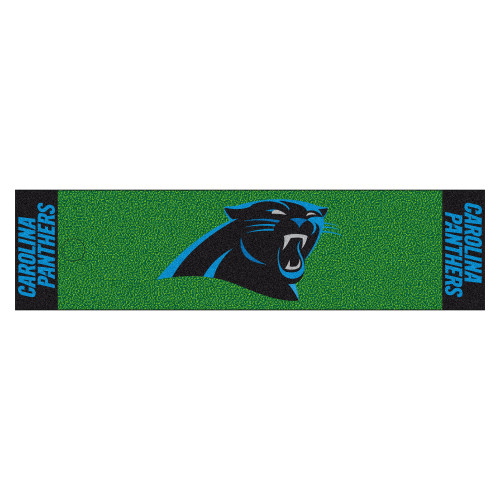 Carolina Panthers Putting Green Mat Panther Primary Logo Green