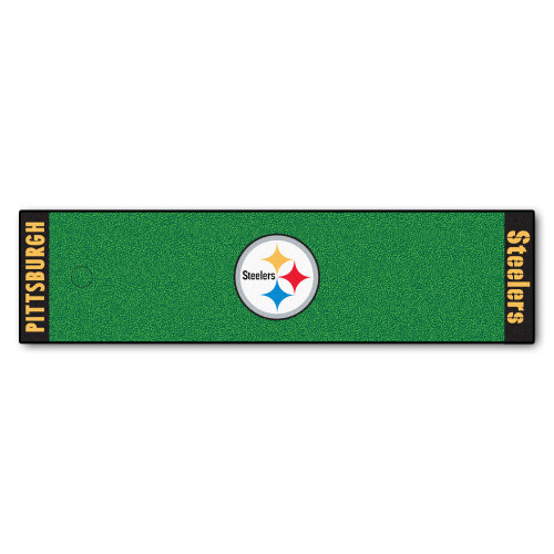 Pittsburgh Steelers Putting Green Mat Steeler Primary Logo Green