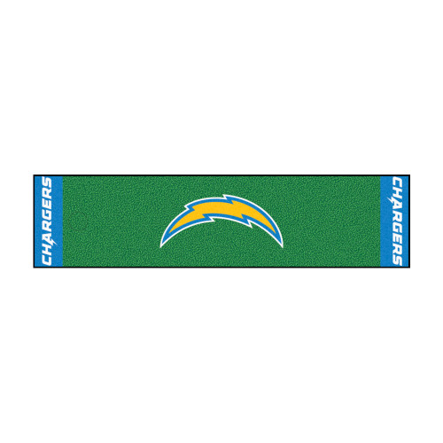 Los Angeles Chargers Putting Green Mat Bolt Primary Logo Green