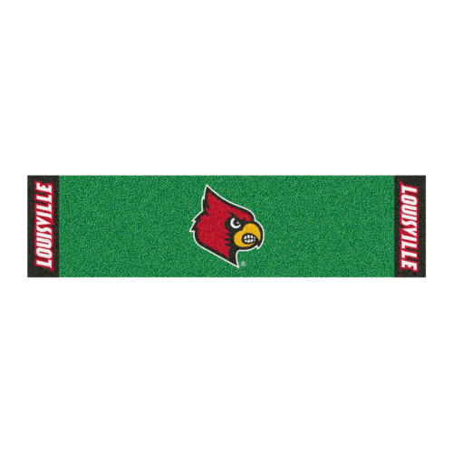 University of Louisville - Louisville Cardinals Putting Green Mat Cardinal Primary Logo Green