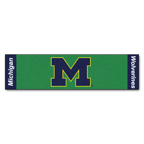 University of Michigan - Michigan Wolverines Putting Green Mat M Primary Logo Green