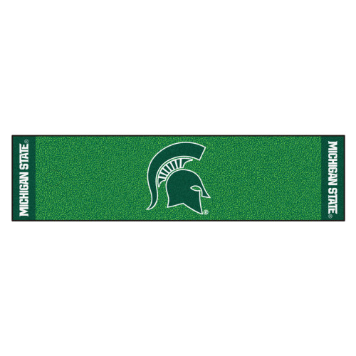 Michigan State University - Michigan State Spartans Putting Green Mat Spartan Primary Logo Green