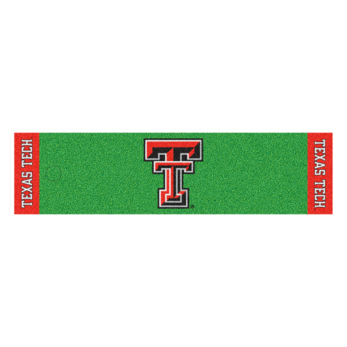 Texas Tech University - Texas Tech Red Raiders Putting Green Mat Double T Primary Logo Green