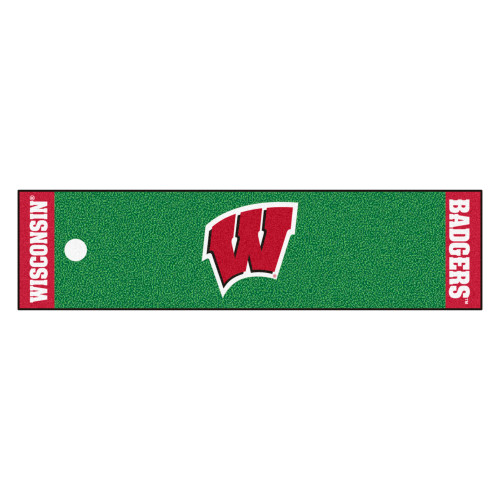 University of Wisconsin - Wisconsin Badgers Putting Green Mat W Primary Logo Green