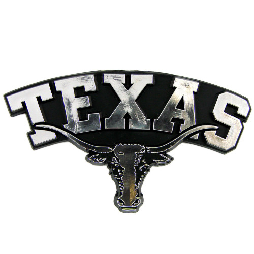 University of Texas - Texas Longhorns Molded Chrome Emblem Longhorn Primary Logo and Wordmark Chrome