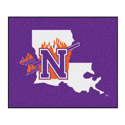 Northwestern State University - Northwestern State Demons Tailgater Mat "N" and Pitchfork Logo Purple
