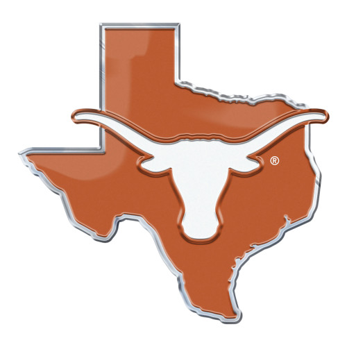 University of Texas - Texas Longhorns Embossed State Emblem "Longhorn" Primary Logo / Shape of Texas Orange