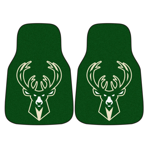 NBA - Milwaukee Bucks 2-pc Carpet Car Mat Set 17"x27"