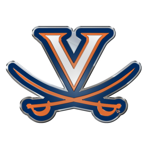 University of Virginia - Virginia Cavaliers Embossed Color Emblem V-Sabre Primary Logo Blue & Orange