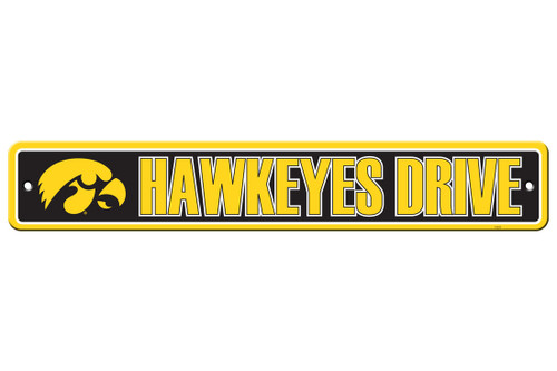 Iowa Hawkeyes Sign 4x24 Plastic Street Sign