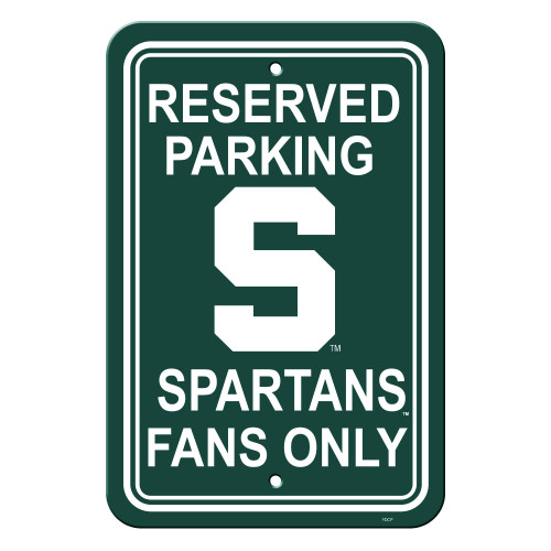 Michigan State Spartans 12 in. x 18 in. Plastic Reserved Parking Sign