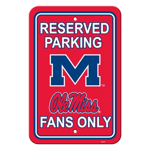 Mississippi Rebels 12 in. x 18 in. Plastic Reserved Parking Sign