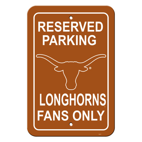 Texas Longhorns 12 in. x 18 in. Plastic Reserved Parking Sign