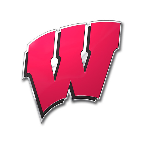 University of Wisconsin - Wisconsin Badgers Embossed Color Emblem W Primary Logo Red