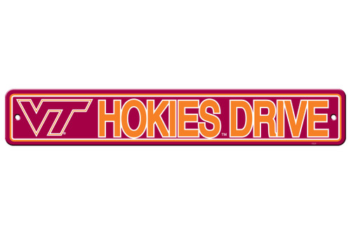 Virginia Tech Hokies Sign 4x24 Plastic Street Sign