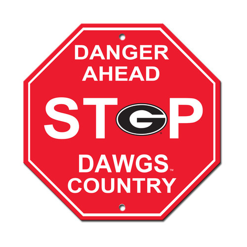 Georgia Bulldogs Sign 12x12 Plastic Stop Sign