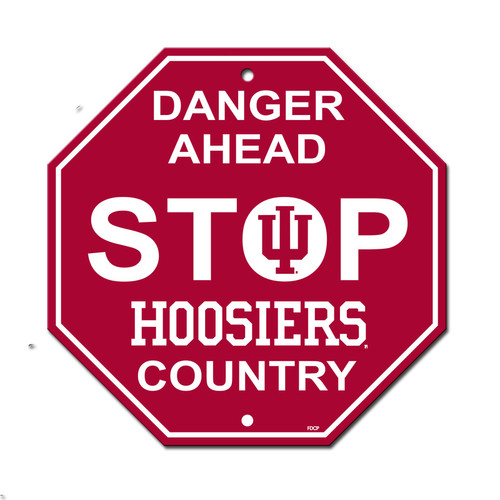 Indiana Hoosiers Sign 12x12 Plastic Stop Sign