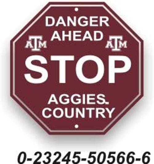 Texas A&M Aggies Sign 12x12 Plastic Stop Sign
