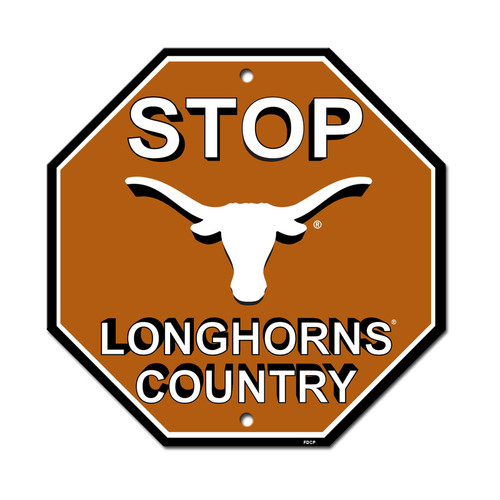 Texas Longhorns Sign 12x12 Plastic Stop Sign