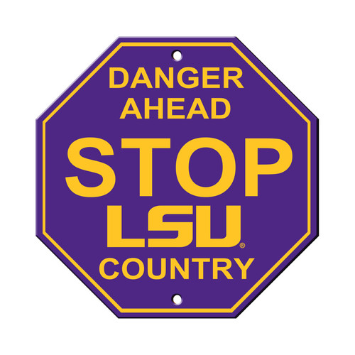 LSU Tigers Sign 12x12 Plastic Stop Sign