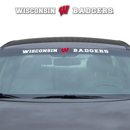 Wisconsin Badgers Windshield Decal Primary Logo and Team Wordmark