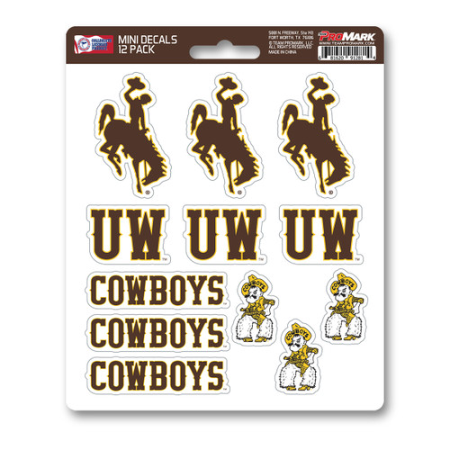 Wyoming Cowboys Mini Decal 12-pk 12 Various Logos / Wordmark