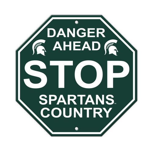 Michigan State Spartans Sign 12x12 Plastic Stop Sign