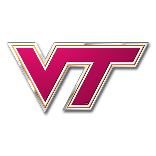 Virginia Tech - Virginia Tech Hokies Embossed Color Emblem VT Primary Logo Maroon & Orange