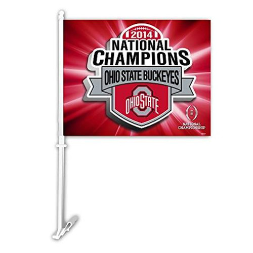 Ohio State Buckeyes Flag Car Style 2014 Champs Design