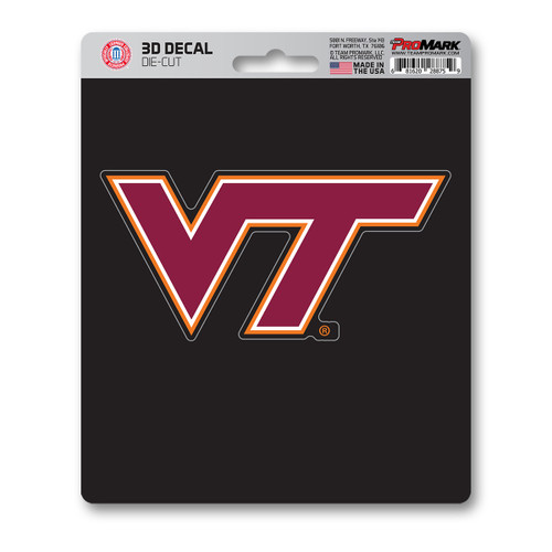 Virginia Tech Hokies 3D Decal "VT" Logo