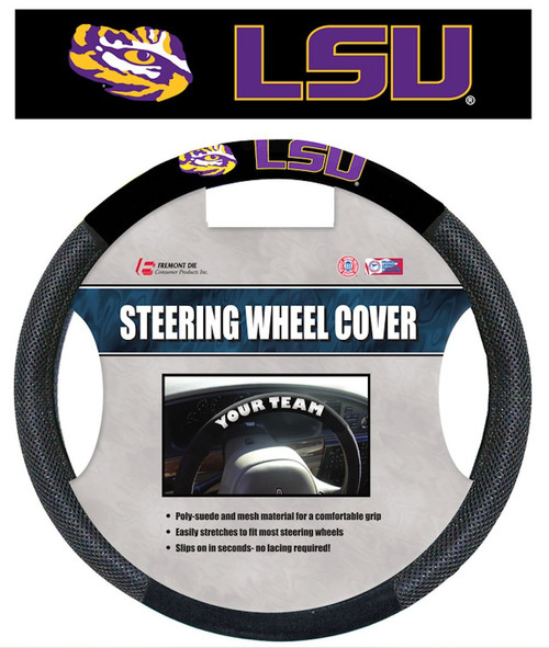 LSU Tigers Steering Wheel Cover Mesh Style