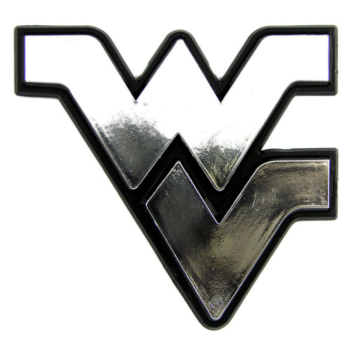 West Virginia University - West Virginia Mountaineers Molded Chrome Emblem Flying WV Primary Logo Chrome